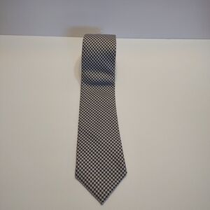 Sean John Classic Black and White Checkered Silk Cotton Tie